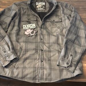 Dixxon Gray Plaid Flannel Jacket